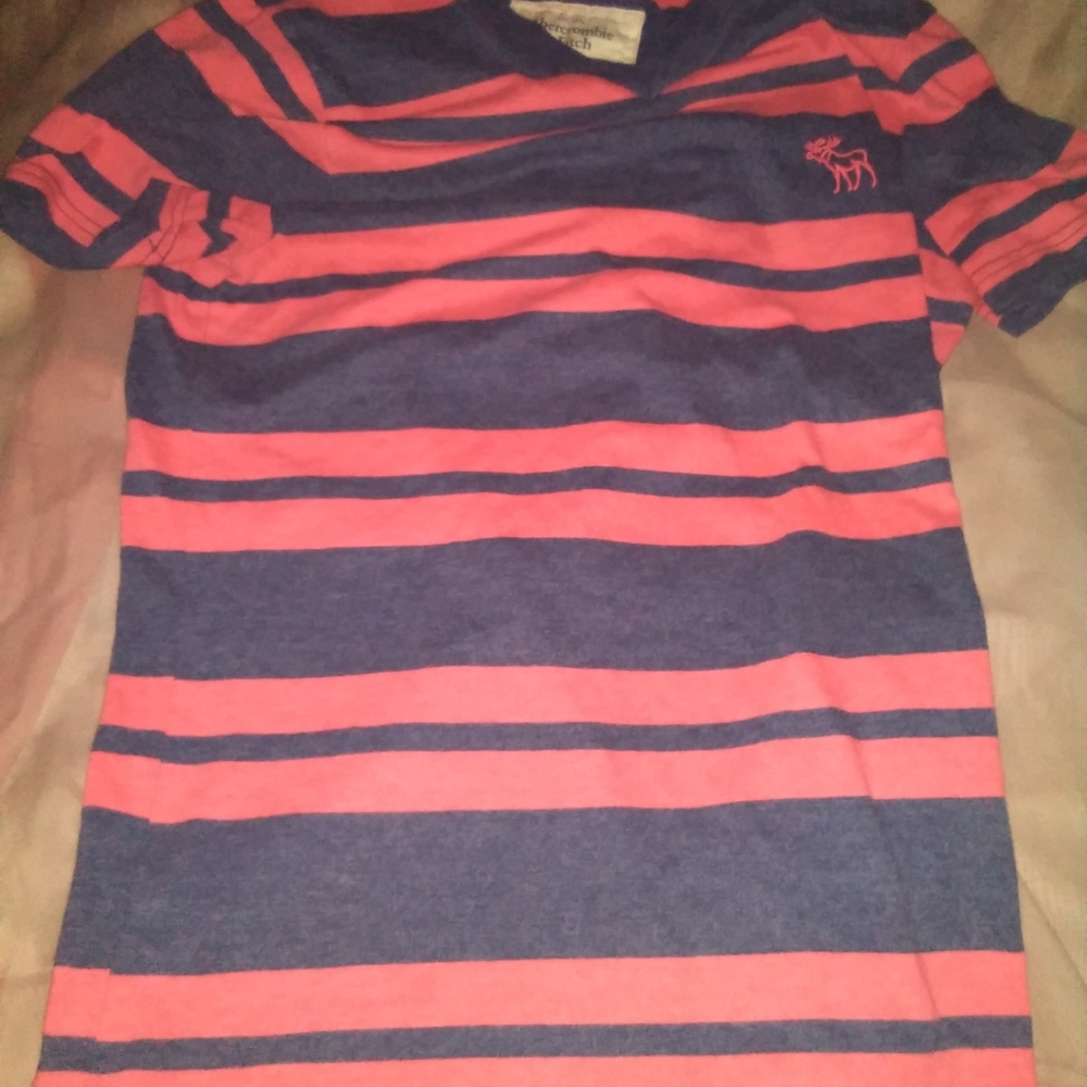 Abercrombie and Fitch striped v neck t shirt